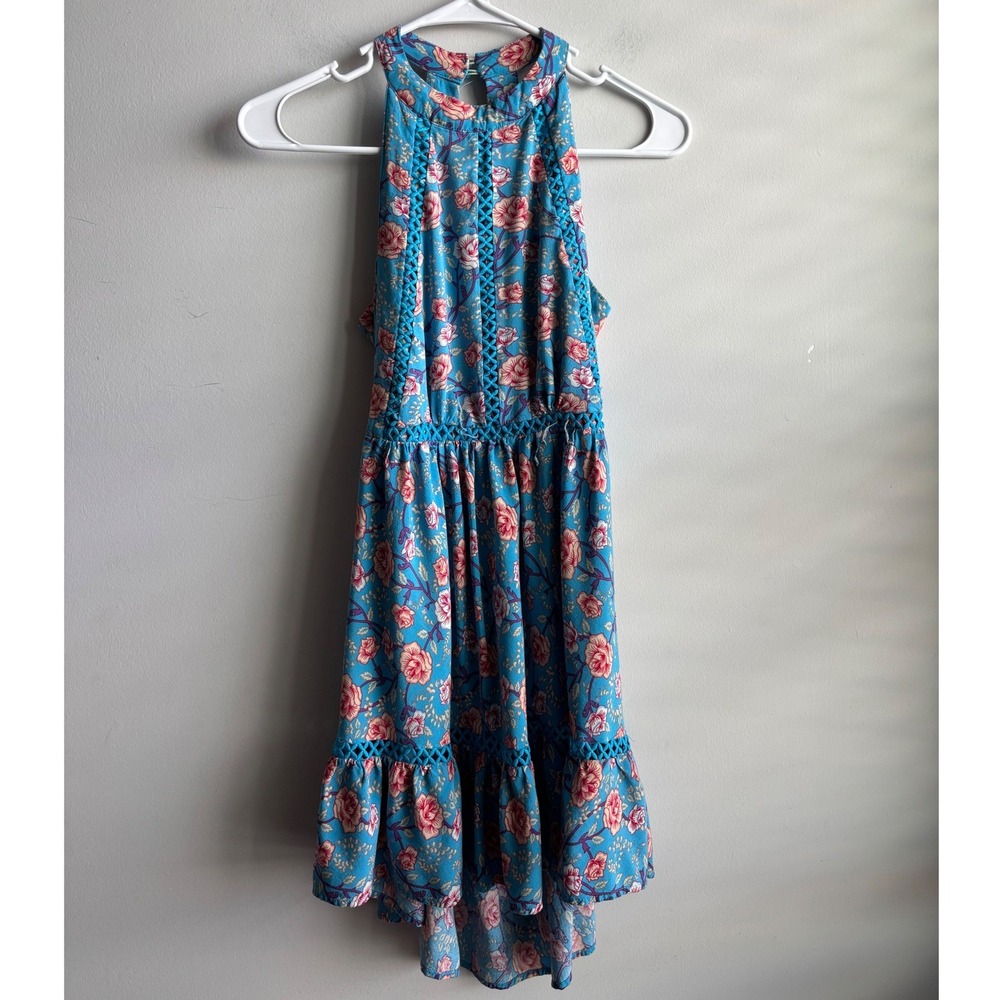 Sunday Mi Amor Blue Floral Dress Women XS